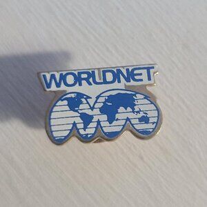 Worldnet Vintage Logo Lapel Pin Tie Tack Brooch